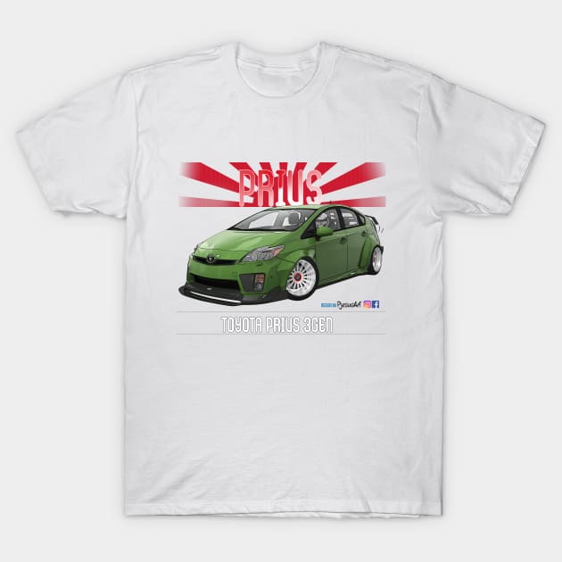 Toyota Prius 2JZ Green T-Shirt by PjesusArt